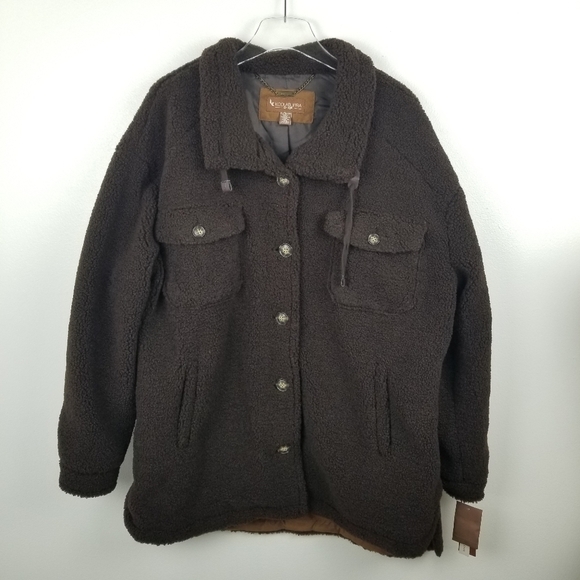 Koolaburra by Ugg Brown Sherpa Shirt Jacket NWT - Picture 3 of 13